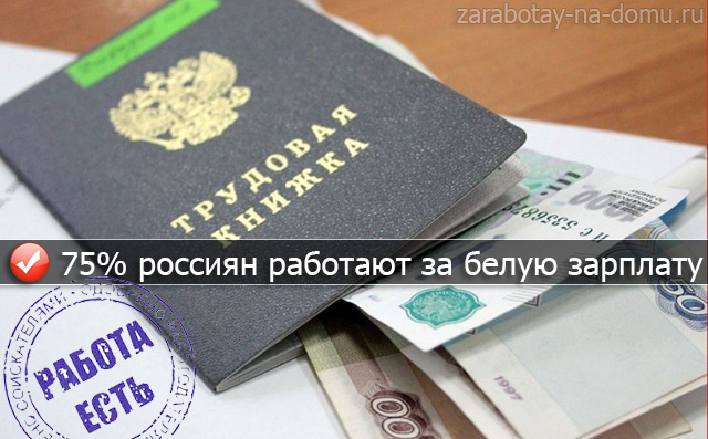 Три четверти российского населения работает за белую зарплату Три четверти российского населения работает за белую зарплату